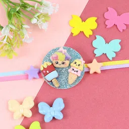 Asthetika Boys Ice-cream Donut Thread Rakhi with Roli Chawal image 1