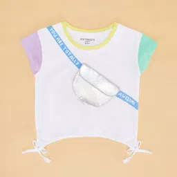 Pantaloons Junior Girls Typography Printed Round Neck Cotton T-shirt image 2