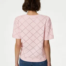 marks & spencer Cotton Rich Broderie T-Shirt image 2