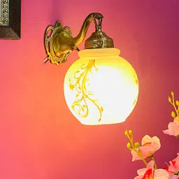 foziq White Printed Glass Wall Lamp image 2