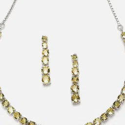 Anouk Rhodium-Plated AD-Studded Jewellery Set image 4