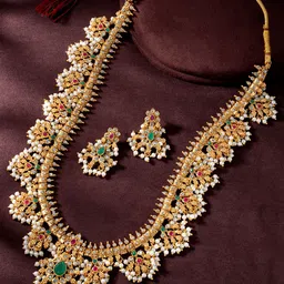 Peora Gold-Plated Beaded Jewellery Set image 2