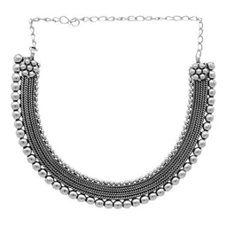 TEEJH Silver Plated Oxidised Jewellery Set image 3