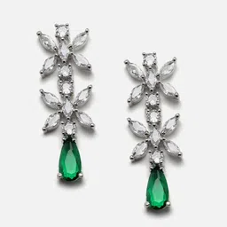 Aazeen Rhodium-Plated AD-Studded Jewellery Set image 2