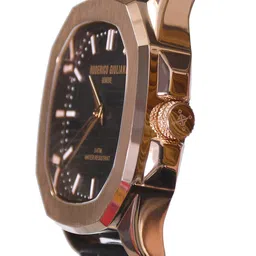 RODERICO GIULIANI Unisex Rose Gold-Toned Dial & Black Leather Straps Analogue Watch image 3