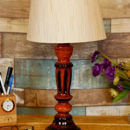 Foziq Brown Solid Table Lamp image 4