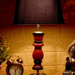foziq Brown & Black Solid Table Lamps image 3