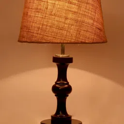 Foziq Brown Textured Wooden Table Lamps image 2