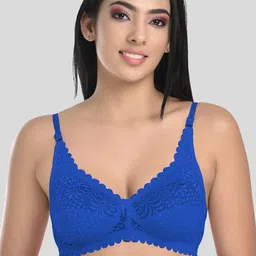 StyFun Pack Of 3 Black & Blue Non Padded & Non Wired Floral Bra image 2