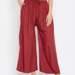 Clora Creation Pack-2 Women Yellow & Red Flared Knitted Palazzos image 2