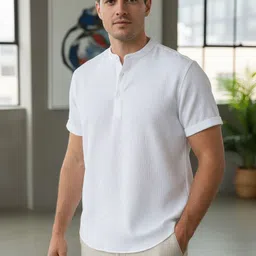 wuxi Men Solid Polyester Straight Kurta-picture-39