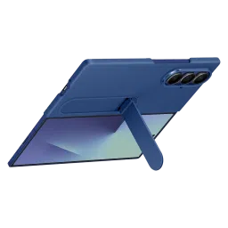 SAMSUNG Soft Silicon Back Cover for SAMSUNG Galaxy Z Fold7 (Pop-up KICK-STAND, Blue) image 2