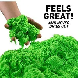 jancom 1 Kg Kinetic Moving Kid's Activity Playing Sand Art Kit with Multiple Toys Molds (Multicolor, Square Box) image 2