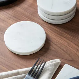 sharadshoppe Round Reversible Marble Coaster Set image 4