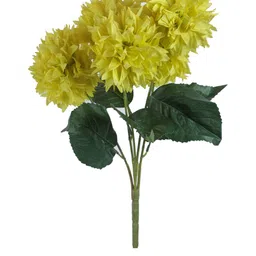 TAYHAA Yellow & Green Textured Artificial Chrysanthemum Flowers image 3