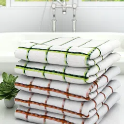 Athom Trendz Set Of 5 Striped 210GSM Cotton Bath Towels image 3
