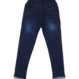 A-Okay Kids Jogger Mildly Distressed Light Fade Embroidered Organic Cotton Jeans image 5