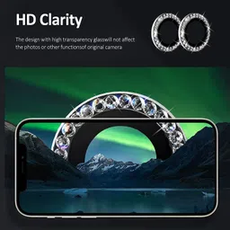 Evett Back Camera Lens Ring Guard Protector for Samsung A15 5G Silver Stones image 5