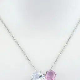V FASHION JEWELLERY Silver-Plated CZ Stone Studded Chain image 2