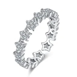 MYKI Silver-Plated CZ-Studded Finger Ring image 2