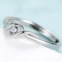 MYKI Silver-Plated Cubic Zirconia-Studded Ring image 2