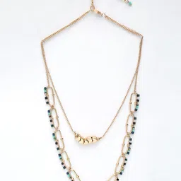 Madame Rose Gold & Black Rose Gold-Plated Glass Beaded Layered Necklace image 2