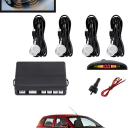 maties 4Pcs White Reverse Parking Sound Warning sensor for car Protection-27 Car Reverse Parking White 4 Sensor With LED Display/Buzzer -27 Parking Sensor-picture-48