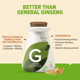 MyFitFuel Ginseng+ Triple Strength (korean, American & Siberian Ginseng) 400mg image 2