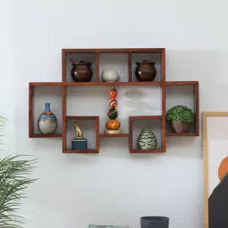 ahoywood Sheesham Wood Honey Wall Shelf image 1