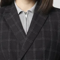 van heusen Women Checkered Single Breasted Formal Blazer image 5