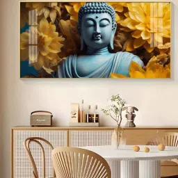 the next decor Majestic Buddha With Flower Glass Finish Horizontal Wall Art-picture-22