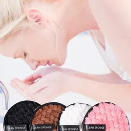 Facejewel Set Of 2 Pizza Sponges With 2-Pcs Makeup Remover Pads image 2