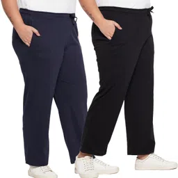 alza Pack of 2 Solid Cotton Plus Size Women Pyjama-picture-17