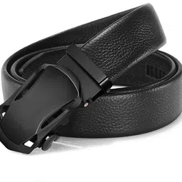 provogue Men Formal, Casual, Party, Evening Black Artificial Leather, Texas Leatherite Belt image 4