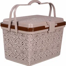 nayasa Plastic Flower Picnic Basket Storage Basket image 3