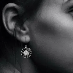 HIFLYER JEWELS Sterling Silver Floral Drop Earrings image 2