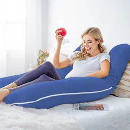 linenovation "Enjoy full-body comfort and support for a more peaceful pregnancy journey." Microfibre Solid Pregnancy Pillow Pack of 1 image 2