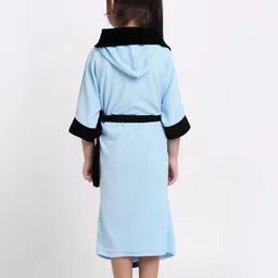 creeva Sky Blue & Black Large Bath Robe image 2