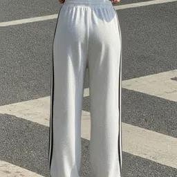 dockstreet Women Solid White Track Pants image 2