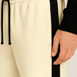 rylin Men Solid Beige Track Pants image 2