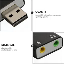 coolcold 7.1 Sound card External USB Sound Card HiFi Magic Voice 7.1CH Microphone-in Audio-Out Port Free Drive Plug N Play (Black) USB Adapter image 2