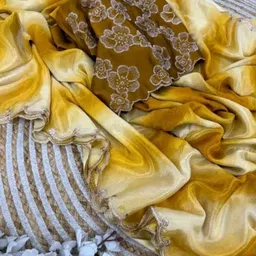 vedikaafashion Striped, Tie-Dye Bollywood Art Silk, Georgette Saree image 2