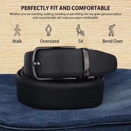 hayes london Men Casual, Formal, Party Black, Brown Genuine Leather Reversible Belt image 3