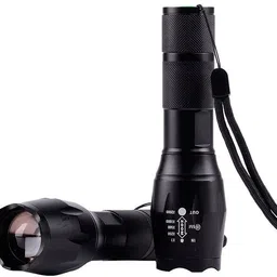 Zoom able High power Long range Rechargeable flashlight Waterproof 5 Modes torch light Cree xml-t6 (pack of 2 ) with Rechargeable battery and charging kit Torch-image-73