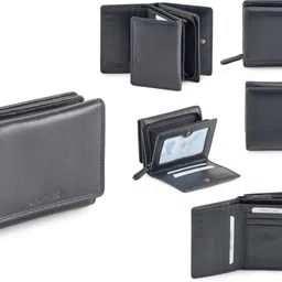 calfnero Women Formal Black Genuine Leather Wallet - Mini image 4