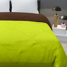 RF RELAXFEEL Green & Brown Geometric Heavy Winter 233 GSM Single Bed Comforter image 3
