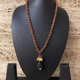 Digital Dress Room Men Gold-Plated Rudraksha Chain image 2