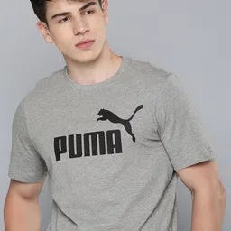 Puma Men Brand Logo Printed Pure Cotton T-shirt image 2