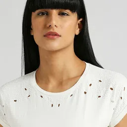 Pepe Jeans Eyelet Embroidered Extended Sleeves Pure Cotton T-shirt image 2