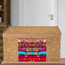 Kuber Industries Brown 9 Pieces Printed Saree Organisers image 5